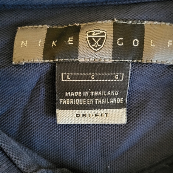 Nike Men's Large DRI-FIT Golf Shirt Dark Blue - Picture 2 of 4